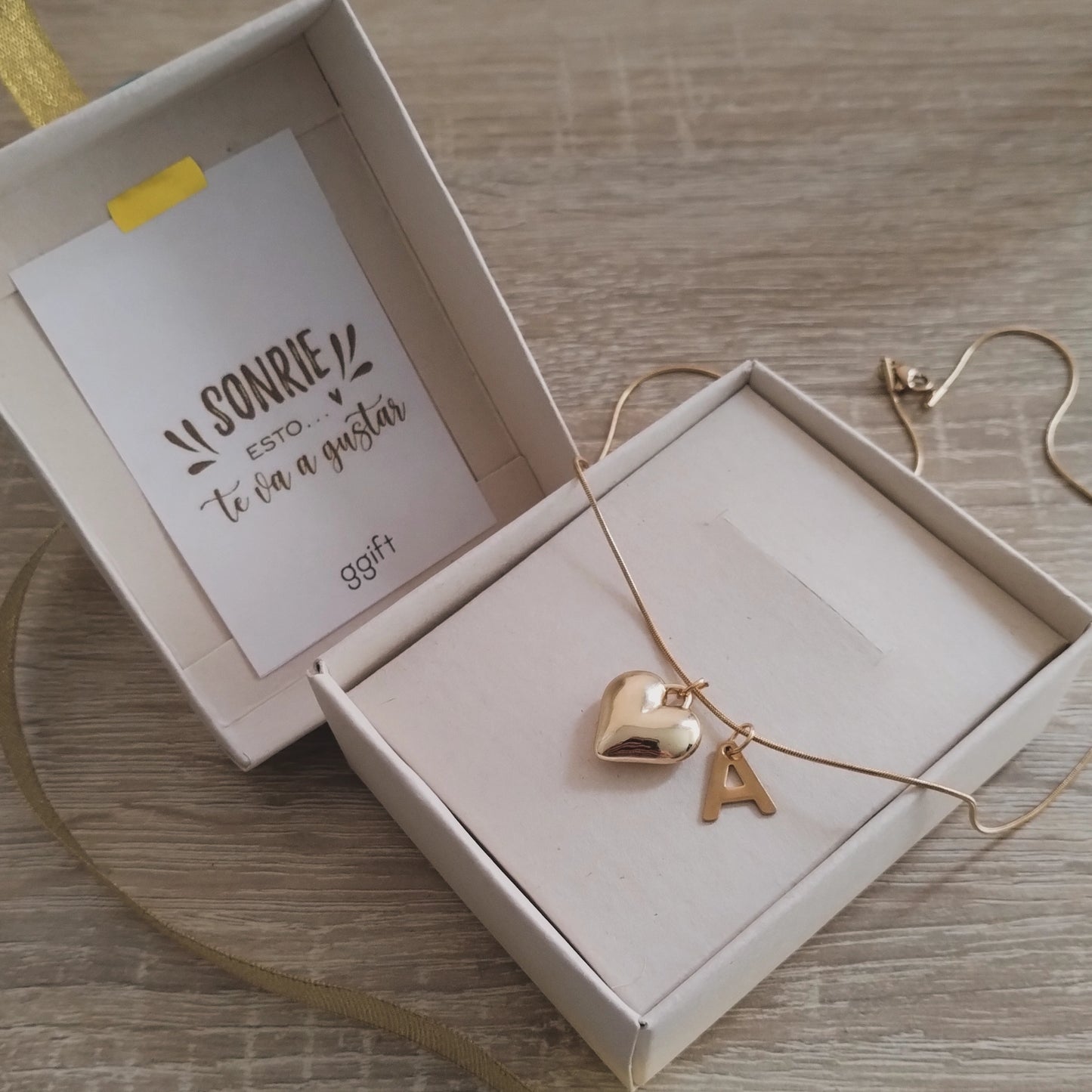 Cadena Corazon HEART con Letra Personalizada — Collar personalizado | GGIFT