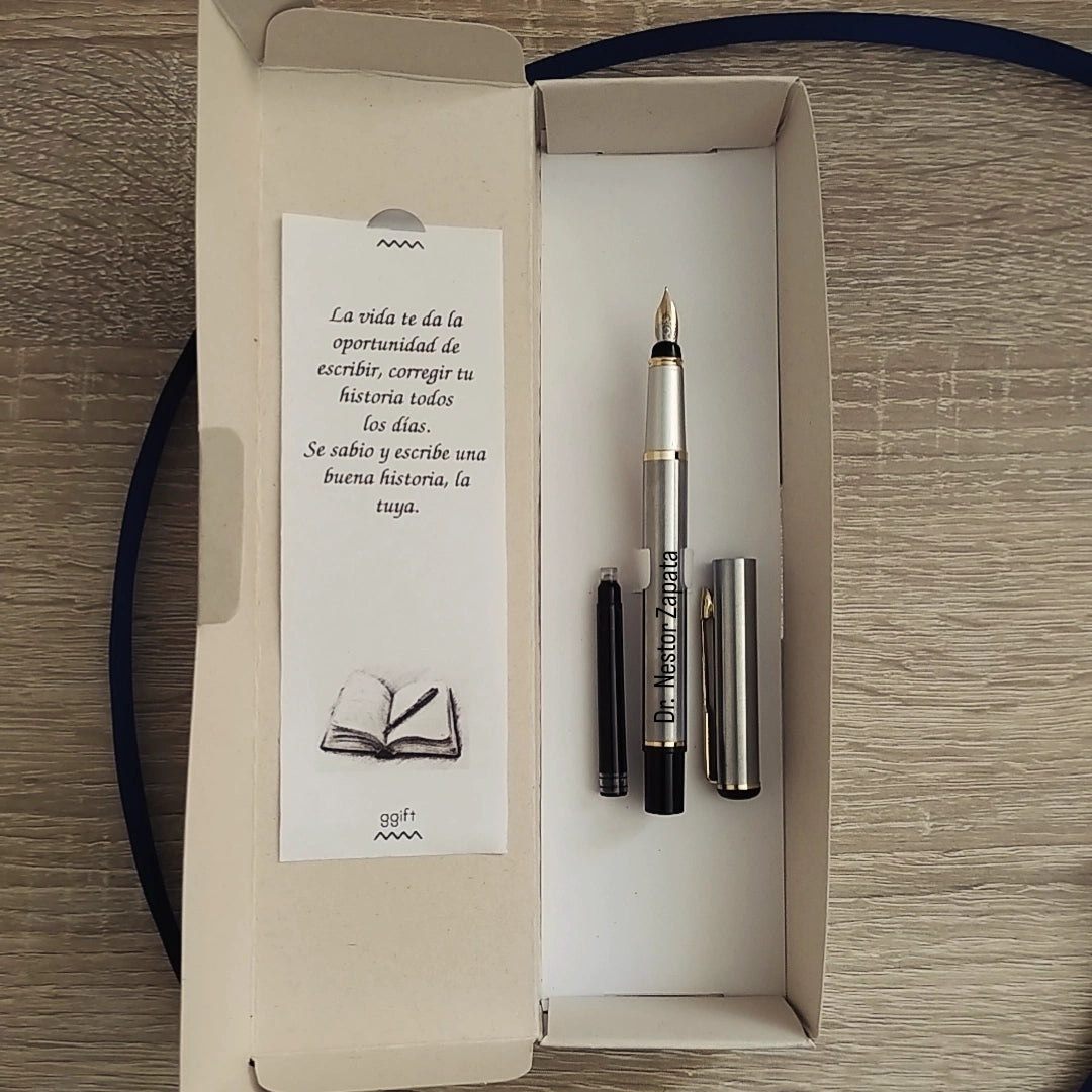 Pluma con tinta mojada Grabado personalizado Elegance — Bolígrafo personalizado | GGIFT