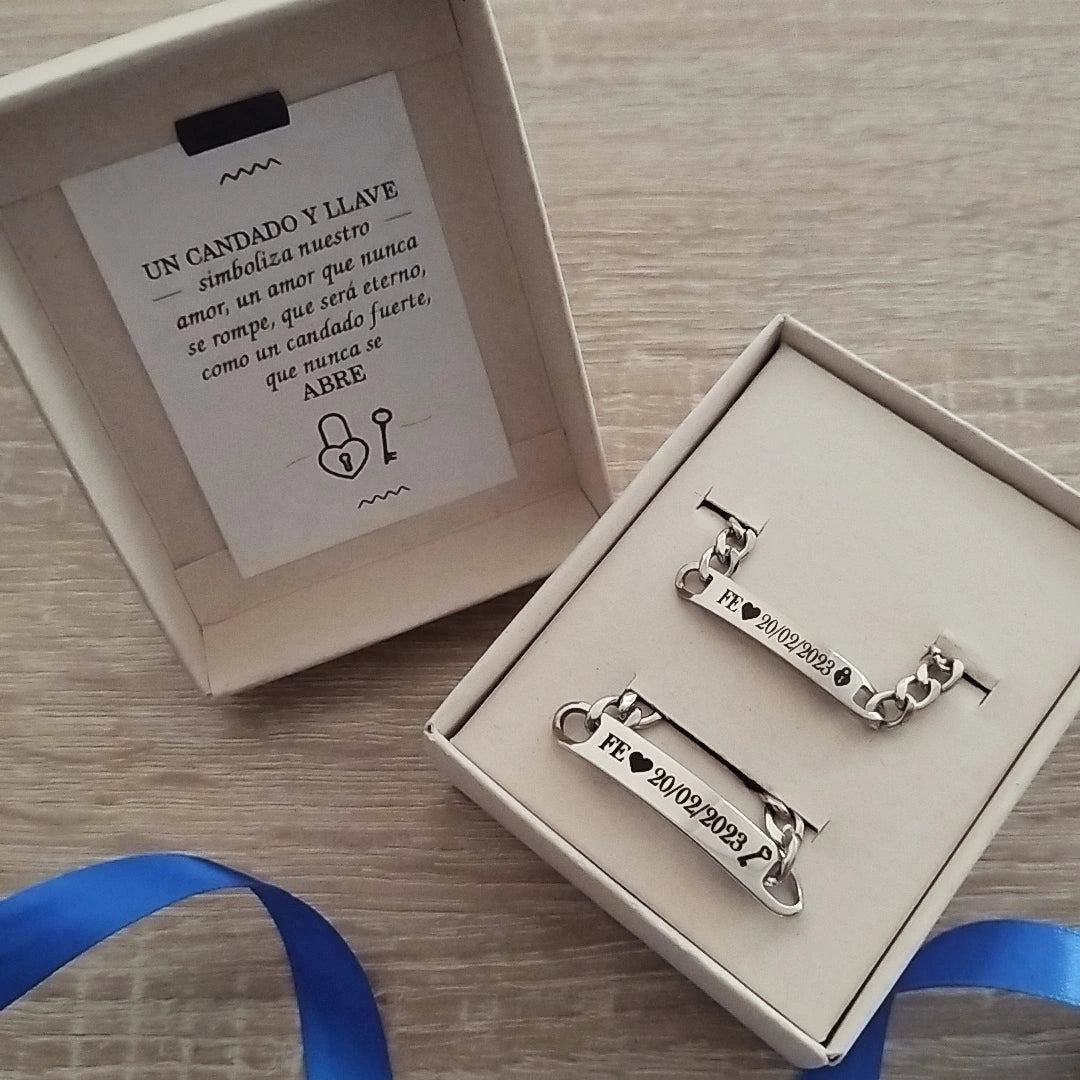 Esclavas personalizadas Grabado Laser DUO SILVER — regalo personalizado | GGIFT
