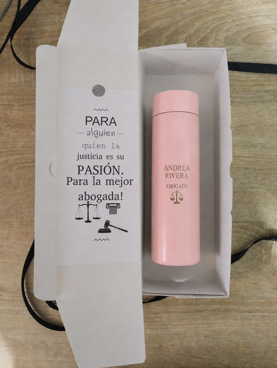 TERMO GRABADO NEGRO ELEGANCE PINK
