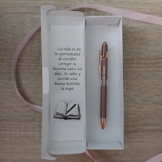 Bolígrafo personalizado con grabado laser PEACH — Bolígrafo personalizado | GGIFT