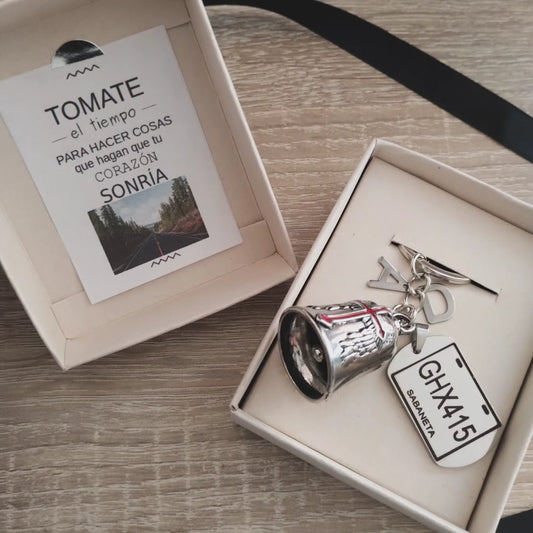 CAMPANA BIKER Y PLACA PETITE — Llavero personalizado | GGIFT