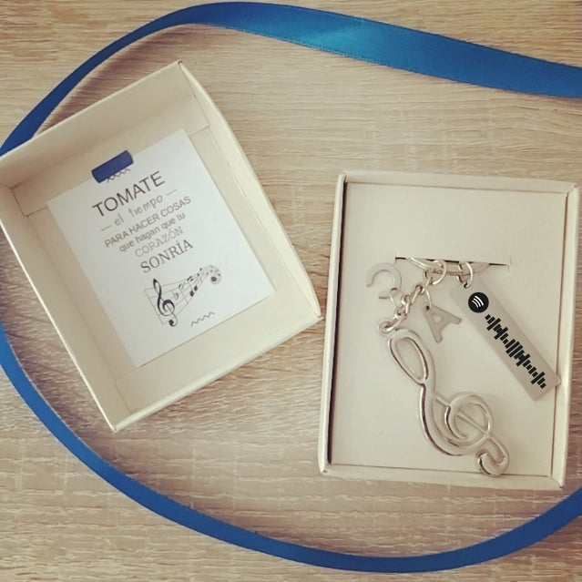 FEELING MUSIC Y PLACA SPOTIFY — Llavero personalizado | GGIFT