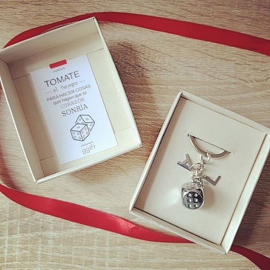 Llavero Dado SILVER DICE — Llavero personalizado | GGIFT