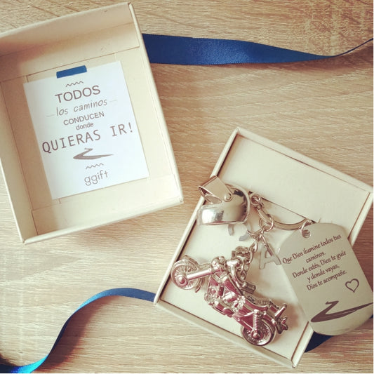 DIOS TE CUIDA DUO ROAD — Llavero personalizado | GGIFT