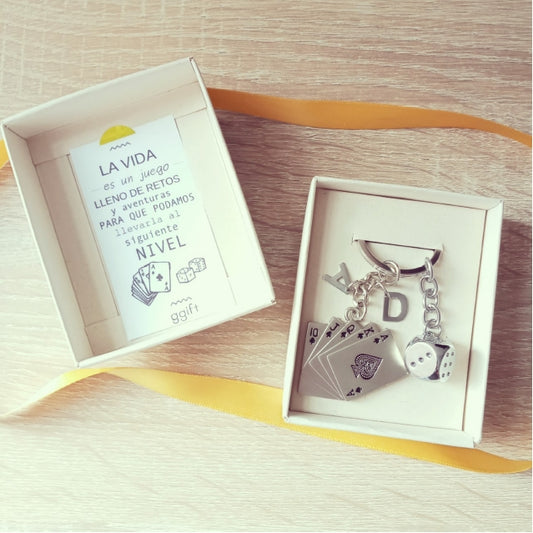 Llavero Cartas y dado SILVER GAMES — Llavero personalizado | GGIFT