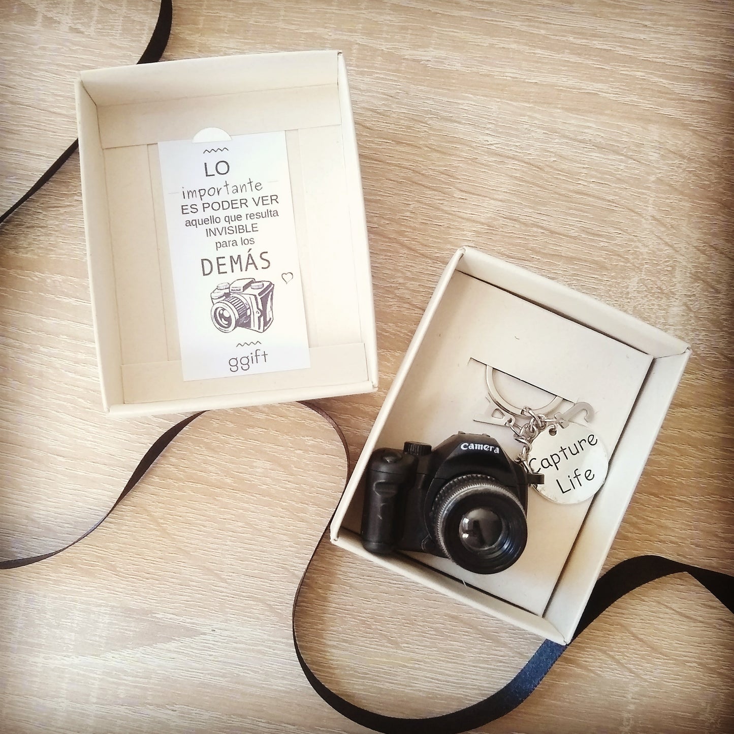 CAPTURE CAMERA CON PLACA — Llavero personalizado | GGIFT