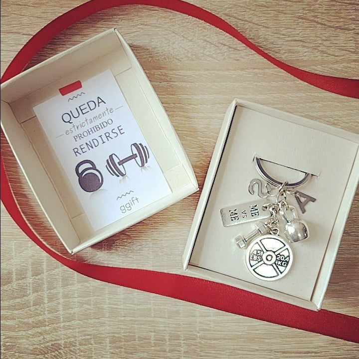 Llavero Entrenador, pesas SILVER WEIGHTS — Llavero personalizado | GGIFT