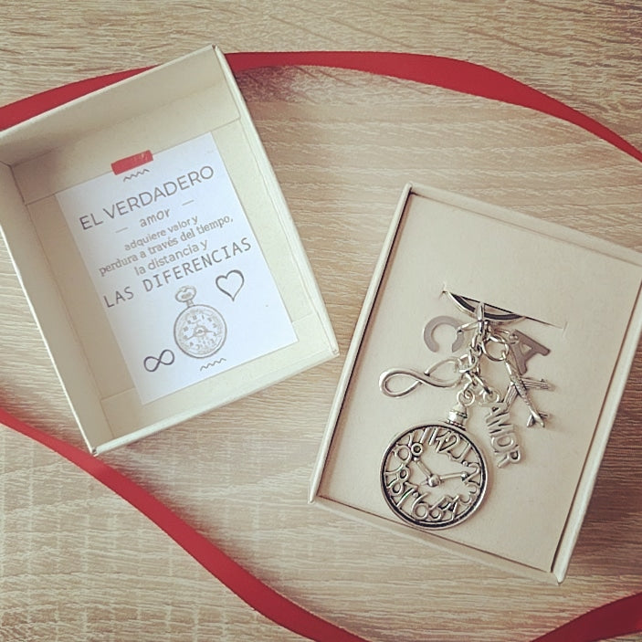 LLavero amor SILVER CLOCK — Llavero personalizado | GGIFT