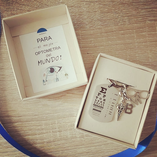 Llavero Optómetra Oftalmólogo SILVER GLASSES — Llavero personalizado | GGIFT